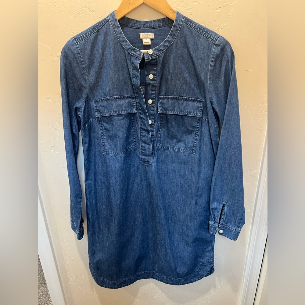 J Crew long sleeve denim dress size XS